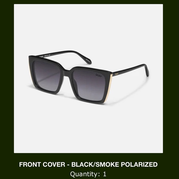 NWT Front Cover Black Smoke Polarized Quay Sunnies main image 8
